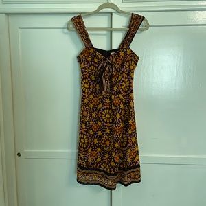 Trina Turk Retro Brown & Orange Mini Dress Size 6